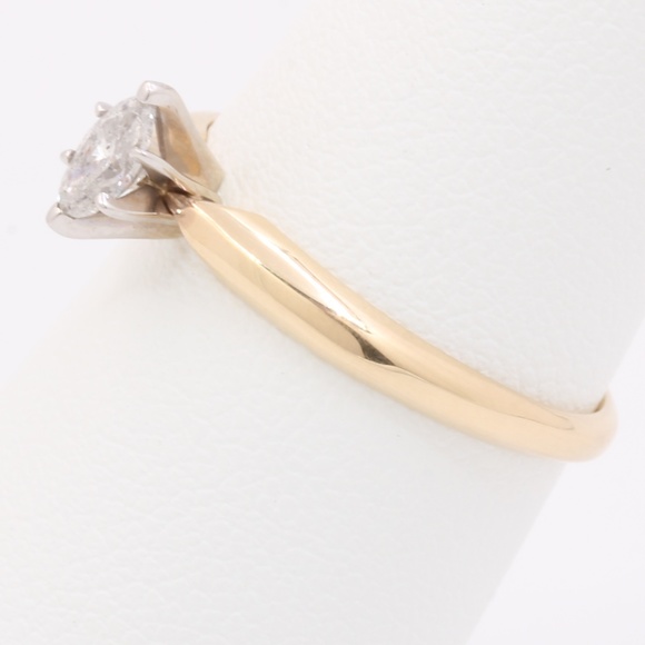 1/4 Carat Solitaire Diamond Gold Engagement Ring - Picture 3 of 7